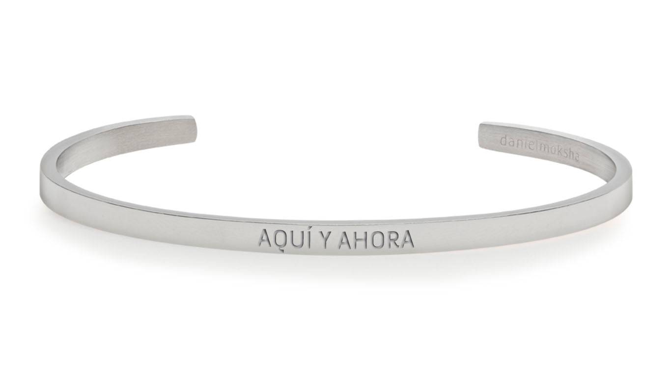 Pulsera Aquí y Ahora (sin tinta) Plata Daniel Moksha