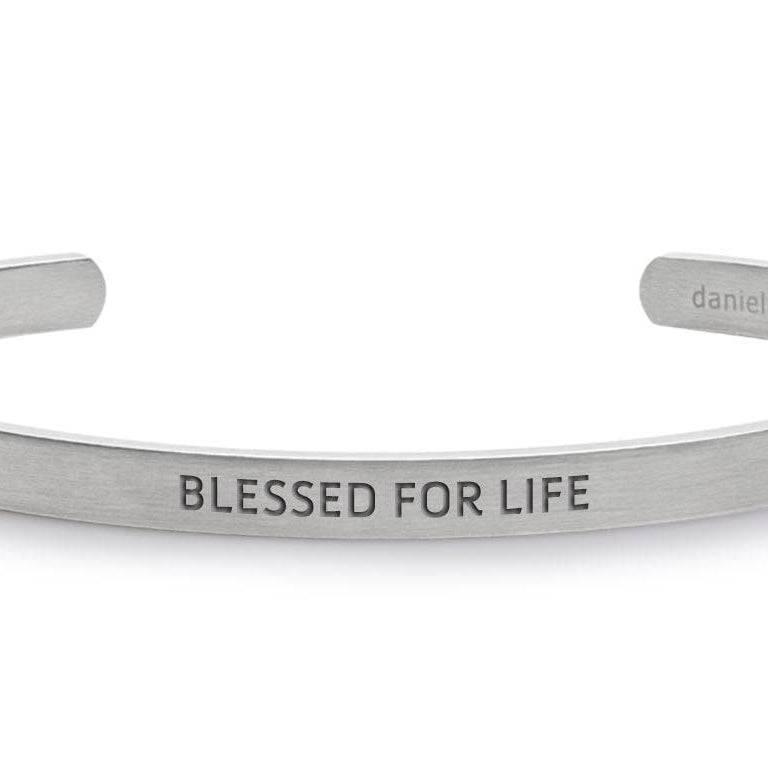 Pulsera Blessed for life (Hombre sin tinta negra) Plata Daniel Moksha