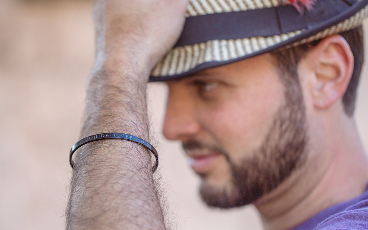 Pulsera Elijo ser feliz (Hombre sin tinta negra) Daniel Moksha