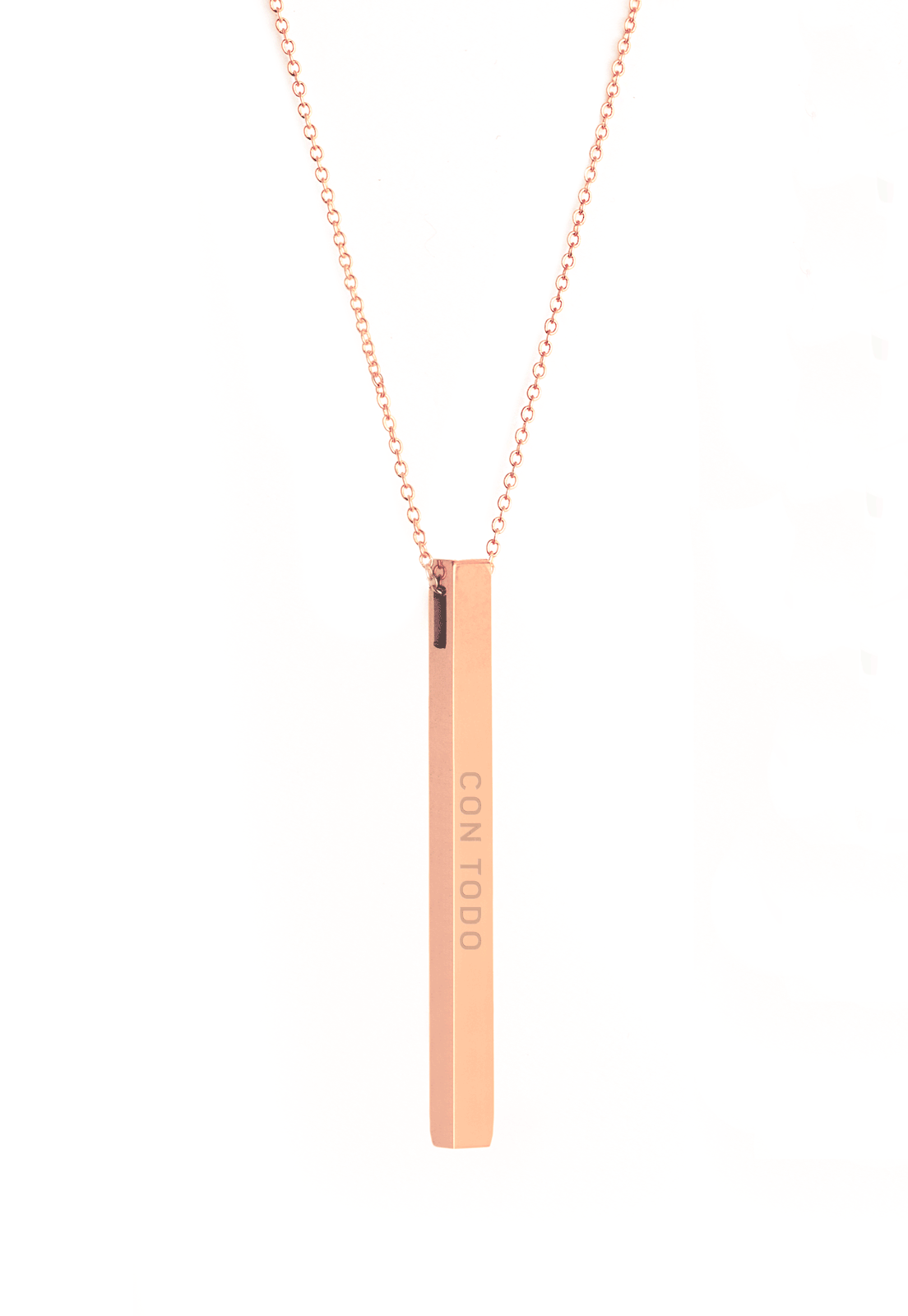 Collar de Barra Con todo sino pa' qué -Oro Rosa Daniel Moksha