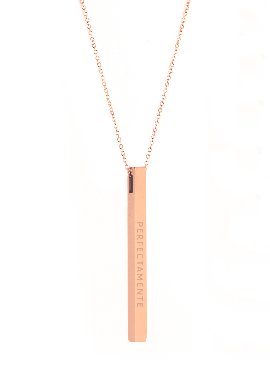 Collar de Barra  Entrego confío acepto agradezco -Oro Rosa Daniel Moksha