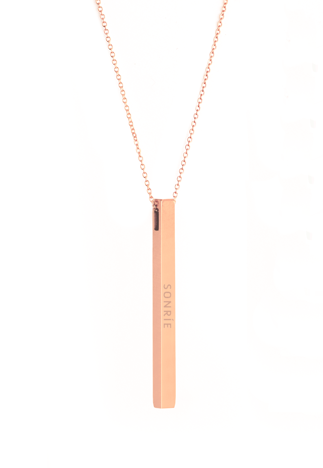 Collar de Barra  Entrego confío acepto agradezco -Oro Rosa  Daniel Moksha