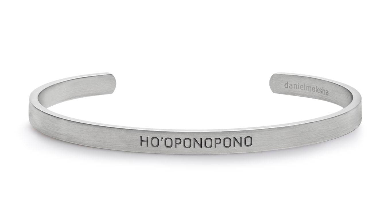 Pulsera Ho'oponopono (Hombre sin tinta negra) Plata Daniel Moksha