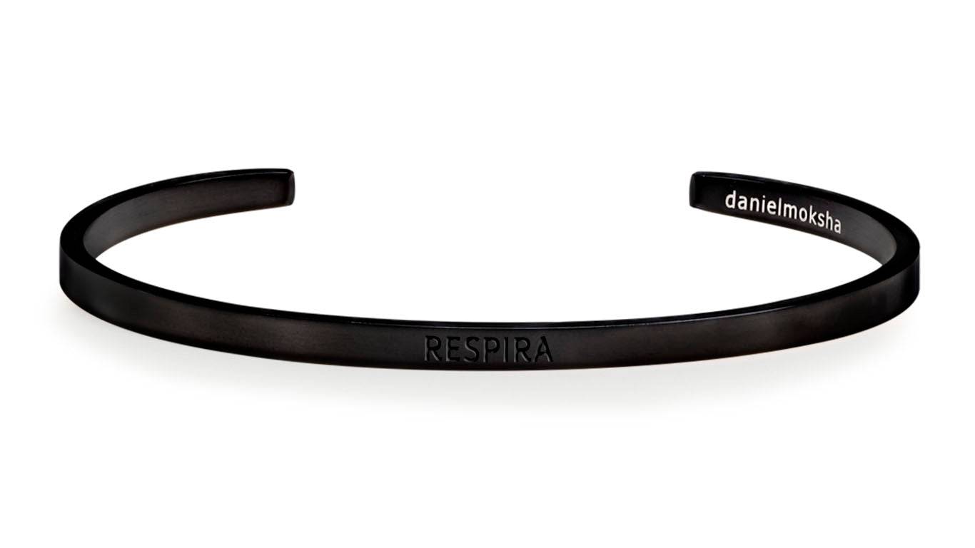 Pulsera Respira Negra  Daniel Moksha