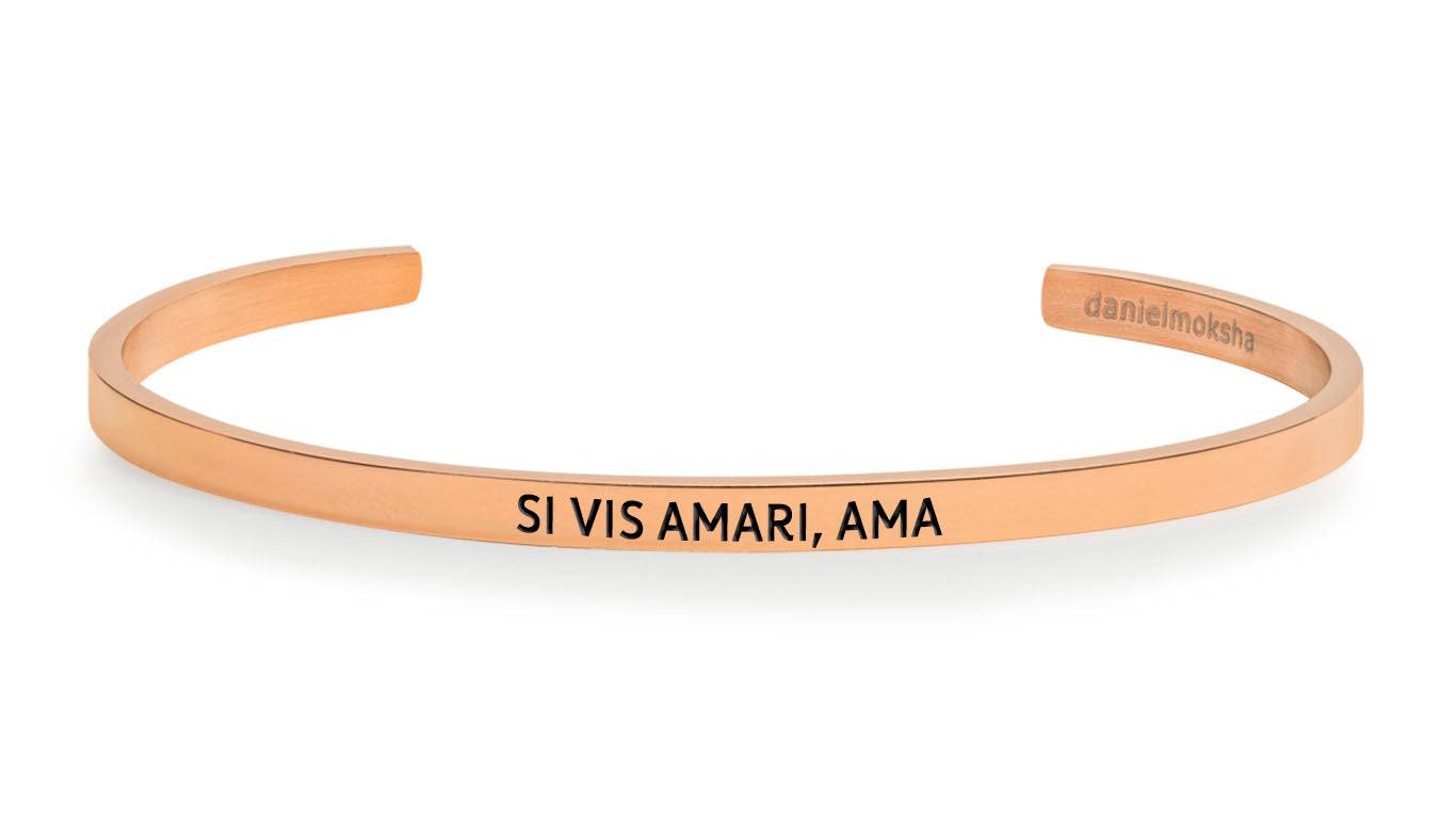 Pulsera Nosce te ipsum (conócete a ti)  Oro Rosa  Daniel Moksha