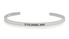 Pulsera Si vis amari, ama (si quieres ser amada, ama)  Plata  Daniel Moksha
